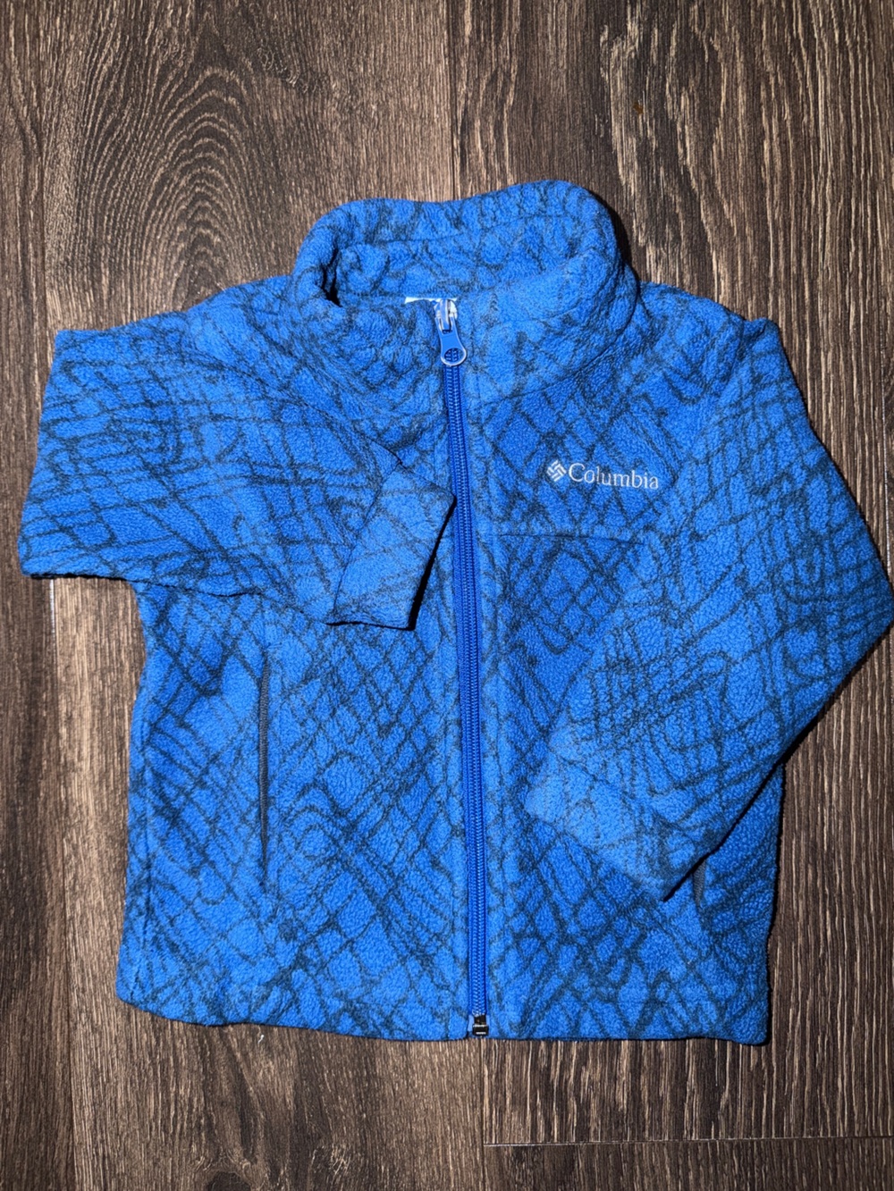 Columbia Toddler Fleece Full Zip Jacket Blue Pattern | 24 Months